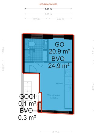 Floor plan - Fokke Simonszstraat 94-2, 1017 TK Amsterdam 